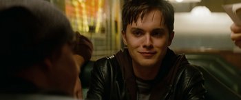 Movie still from “A Nightmare on Elm Street” (2010), directed by Samuel Bayer – A young man sitting in front of a window; Close Up shot, Over the shoulder angle