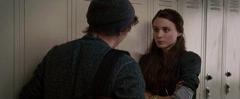 Movie still from “A Nightmare on Elm Street” (2010), directed by Samuel Bayer – A man and a woman looking at each other in a mirror; Close Up shot, Over the shoulder angle