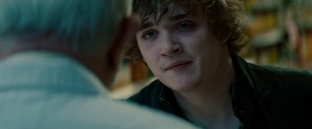 Movie still from “A Nightmare on Elm Street” (2010), directed by Samuel Bayer – A young man with a beard; Close Up shot, Over the shoulder angle