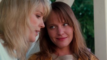 Movie still from “A Nightmare on Elm Street 4: The Dream Master” (1988), directed by Renny Harlin – Two young women standing next to each other; Close Up shot, Low angle