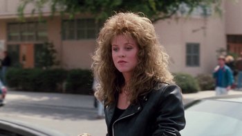 Movie still from “A Nightmare on Elm Street 4: The Dream Master” (1988), directed by Renny Harlin – A person wearing a leather jacket; Close Up shot, Over the shoulder angle