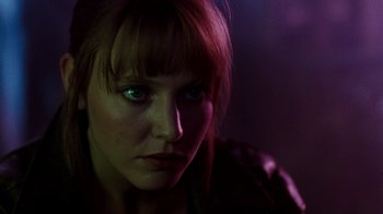 Movie still from “A Nightmare on Elm Street 4: The Dream Master” (1988), directed by Renny Harlin – A person wearing a black jacket; Close Up shot, Low angle