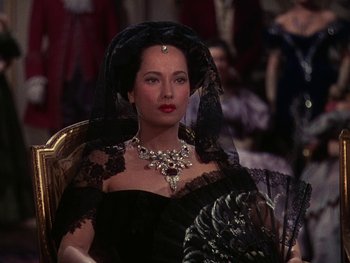 Movie still from “A Song to Remember” (1945), directed by Charles Vidor – A woman in a black dress with a black veil; Close Up shot, High angle
