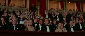 Movie still from “A Touch of Class” (1973), directed by Melvin Frank – A group of people sitting in a theater; Wide shot, High angle
