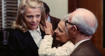 Movie still from “A Woman Under the Influence” (1974), directed by John Cassavetes – An older woman and a younger woman are talking to each other; Medium shot, Over the shoulder angle