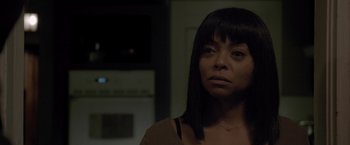Movie still from “Acrimony” (2018), directed by Tyler Perry – A person wearing a necklace; Close Up shot, Over the shoulder angle