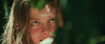 Movie still from “Adoration” (2019), directed by Fabrice du Welz – A person with a toothbrush in their mouth; Extreme Close Up shot, Low angle