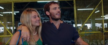 Movie still from “Adrift” (2018), directed by Baltasar Kormákur – A man and a woman standing next to each other; Close Up shot, Low angle