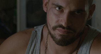 Movie still from “Adulthood” (2008), directed by Noel Clarke – A person with a beard; Close Up shot, Low angle