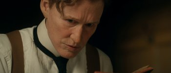 Movie still from “Albert Nobbs” (2011), directed by Rodrigo García – A person wearing a shirt and tie; Close Up shot, Low angle