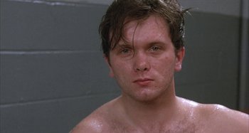 Movie still from “Alice's Restaurant” (1969), directed by Arthur Penn – A person with wet hair; Close Up shot, Low angle