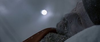 Movie still from “Alien vs. Predator” (2004), directed by Paul W.S. Anderson – A bowl of rice in a bathroom; Extreme Close Up shot, High angle