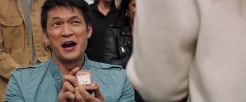 Movie still from “All My Life” (2020), directed by Marc Meyers – A person holding a ring box; Close Up shot, Over the shoulder angle