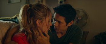 Movie still from “All My Life” (2020), directed by Marc Meyers – A man and a woman looking at one another; Close Up shot, Over the shoulder angle