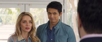 Movie still from “All My Life” (2020), directed by Marc Meyers – A man and a woman standing next to each other; Close Up shot, Over the shoulder angle