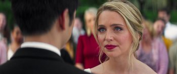 Movie still from “All My Life” (2020), directed by Marc Meyers – A person wearing a suit and tie; Close Up shot, Over the shoulder angle