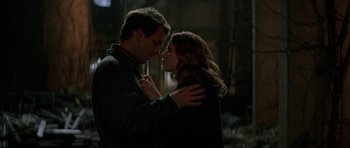 Movie still from “All the Real Girls” (2003), directed by David Gordon Green – A man and a woman are kissing in a dark room; Close Up shot, Low angle