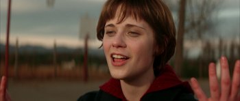 Movie still from “All the Real Girls” (2003), directed by David Gordon Green – A person with short brown hair; Close Up shot, Low angle