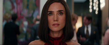 Movie still from “American Pastoral” (2016), directed by Ewan McGregor – A person wearing a red shirt; Close Up shot, Over the shoulder angle