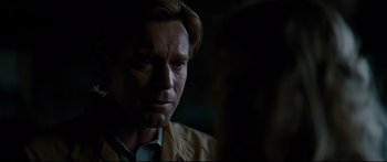 Movie still from “American Pastoral” (2016), directed by Ewan McGregor – A person wearing a jacket; Close Up shot, Over the shoulder angle