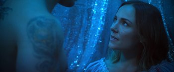 Movie still from “Angel of Anywhere” (2018), directed by James Kicklighter – A person in a room under water; Close Up shot, Low angle