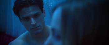 Movie still from “Angel of Anywhere” (2018), directed by James Kicklighter – A man and a woman in the water; Close Up shot, Over the shoulder angle