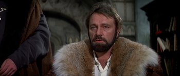 Movie still from “Anne of the Thousand Days” (1969), directed by Charles Jarrott – A person wearing a fur coat; Close Up shot, Low angle