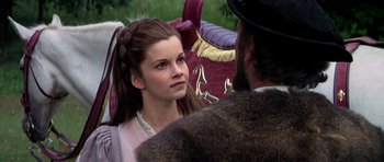 Movie still from “Anne of the Thousand Days” (1969), directed by Charles Jarrott – A young woman is talking to an older man; Close Up shot, Over the shoulder angle