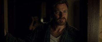 Movie still from “August: Osage County” (2013), directed by John Wells – A person with a beard; Close Up shot, Over the shoulder angle