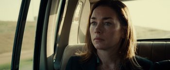 Movie still from “August: Osage County” (2013), directed by John Wells – A person sitting in a car; Close Up shot, Over the shoulder angle