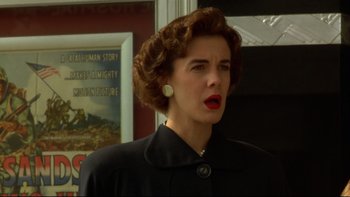 Movie still from “Avalon” (1990), directed by Barry Levinson – A person wearing a jacket; Close Up shot, Low angle