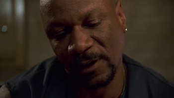 Movie still from “Baby Boy” (2001), directed by John Singleton – A person with his eyes closed; Close Up shot, High angle
