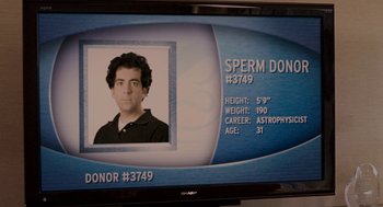 Movie still from “Baby Mama” (2008), directed by Michael McCullers – A television screen showing a profile picture of a man; Extreme Close Up shot, High angle