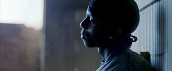 Movie still from “Ballast” (2008), directed by Lance Hammer – A man is looking to his left side; Close Up shot, Low angle