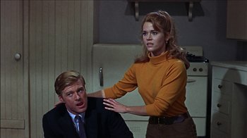 Movie still from “Barefoot in the Park” (1967), directed by Gene Saks – A man and a woman in a room; Medium shot, Low angle