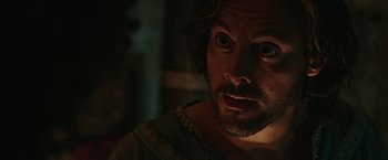 Movie still from “Ben-Hur” (2016), directed by Timur Bekmambetov – A person looking at the camera; Close Up shot, Over the shoulder angle