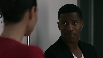 Movie still from “Beyond the Lights” (2014), directed by Gina Prince-Bythewood – A man looking at a woman in the mirror; Close Up shot, Over the shoulder angle