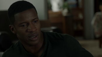 Movie still from “Beyond the Lights” (2014), directed by Gina Prince-Bythewood – A person sitting in a room; Close Up shot, Over the shoulder angle