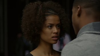 Movie still from “Beyond the Lights” (2014), directed by Gina Prince-Bythewood – A person with a braid; Close Up shot, Over the shoulder angle