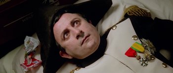 Movie still from “Bill & Ted's Excellent Adventure” (1989), directed by Stephen Herek – A person wearing a uniform; Close Up shot, Overhead angle