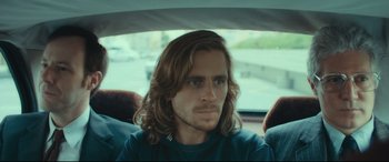 Movie still from “Borg vs. McEnroe” (2017), directed by Janus Metz – A person sitting in a car; Close Up shot, Over the shoulder angle