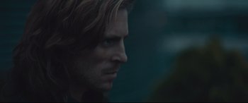 Movie still from “Borg vs. McEnroe” (2017), directed by Janus Metz – A person with long hair; Close Up shot, Over the shoulder angle