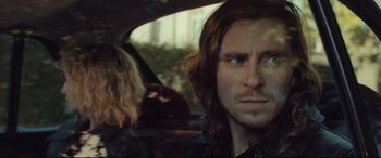 Movie still from “Borg vs. McEnroe” (2017), directed by Janus Metz – A person in a car; Close Up shot, Over the shoulder angle