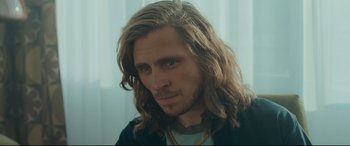 Movie still from “Borg vs. McEnroe” (2017), directed by Janus Metz – A person with long hair; Close Up shot, Over the shoulder angle