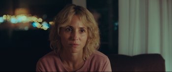 Movie still from “Borg vs. McEnroe” (2017), directed by Janus Metz – A person wearing a pink shirt; Close Up shot, Over the shoulder angle