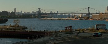 Movie still from “Brooklyn's Finest” (2009), directed by Antoine Fuqua – A large body of water near a city; Extreme Wide shot, High angle