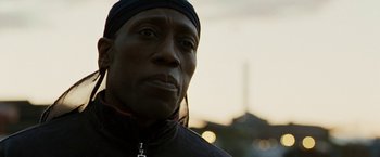 Movie still from “Brooklyn's Finest” (2009), directed by Antoine Fuqua – A person wearing a black jacket; Close Up shot, Low angle