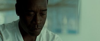 Movie still from “Brooklyn's Finest” (2009), directed by Antoine Fuqua – A person with his eyes closed; Close Up shot, Low angle