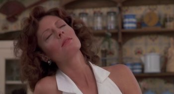 Movie still from “Bull Durham” (1988), directed by Ron Shelton – A person laying on their stomach; Close Up shot, Low angle