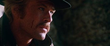 Movie still from “Butch Cassidy and the Sundance Kid” (1969), directed by George Roy Hill – A person wearing a hat; Close Up shot, Low angle